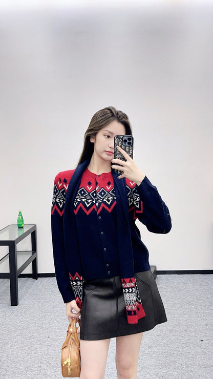 Miu 25fw knitted cardigan