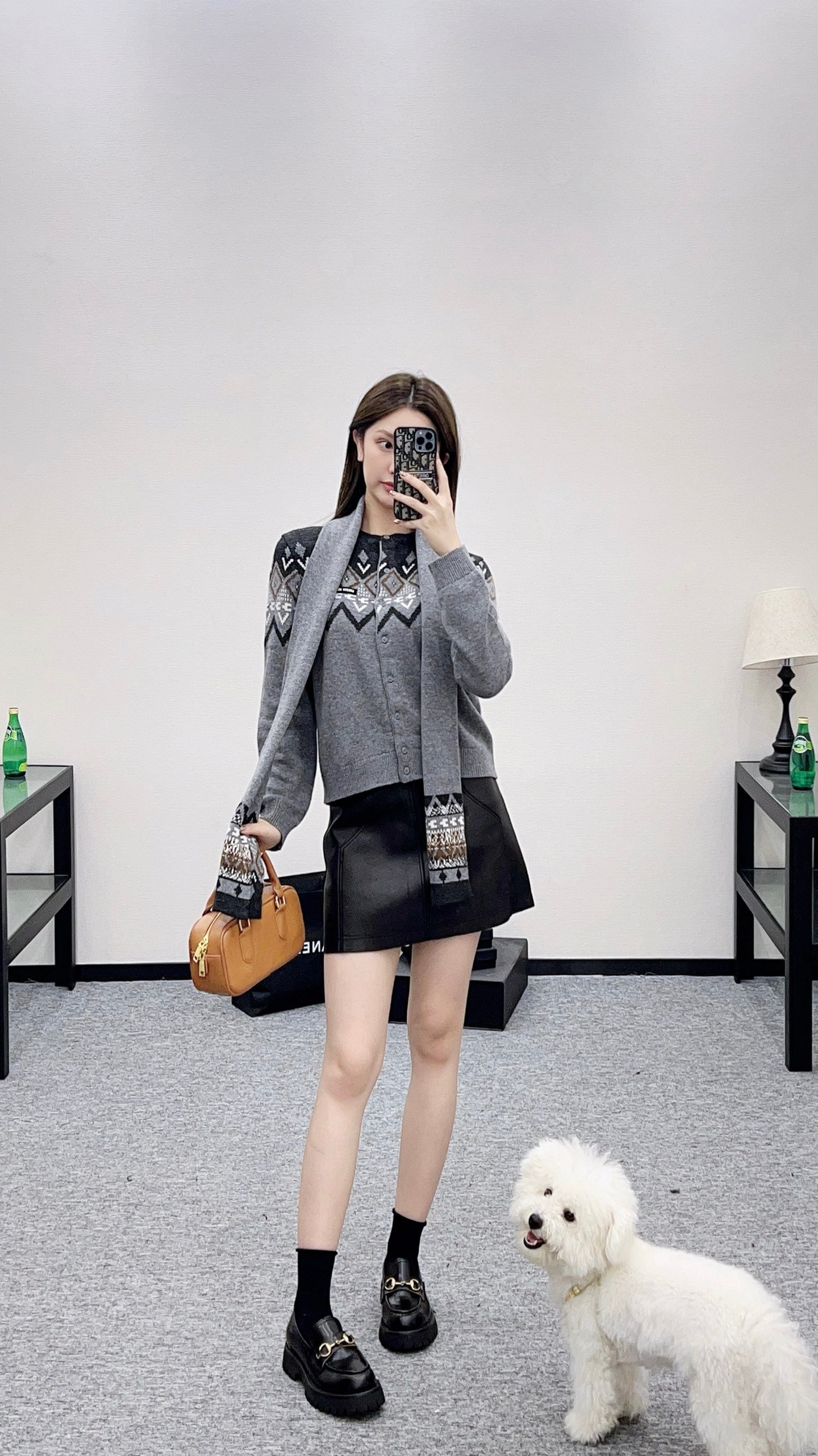 Miu 25fw knitted cardigan