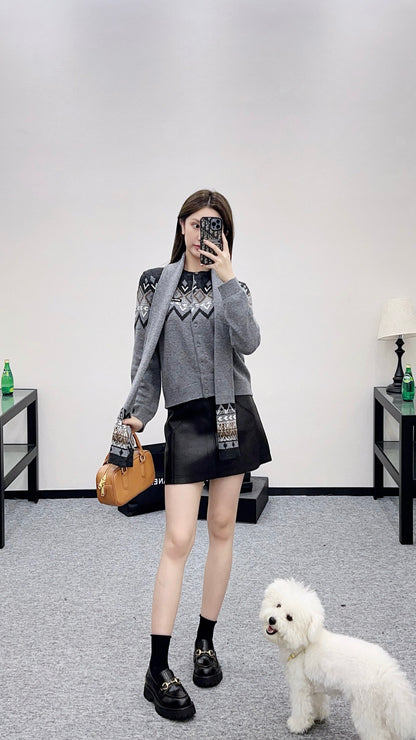 Miu 25fw knitted cardigan