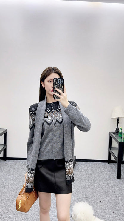 Miu 25fw knitted cardigan