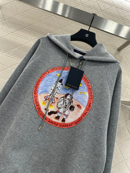 Louis 25fw printed hoodie
