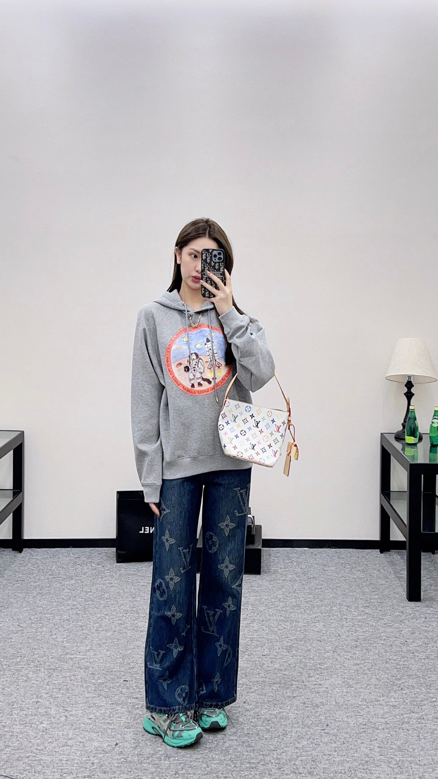 Louis 25fw printed hoodie