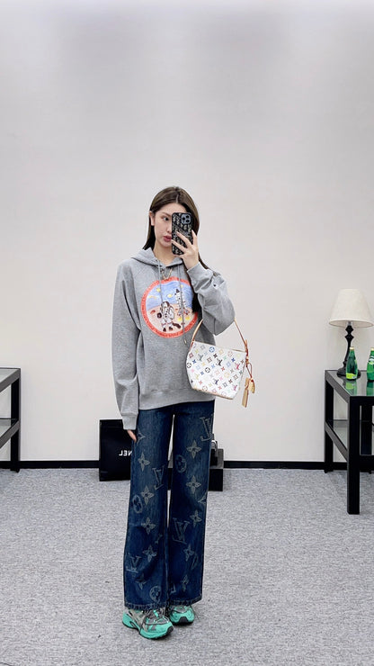 Louis 25fw printed hoodie