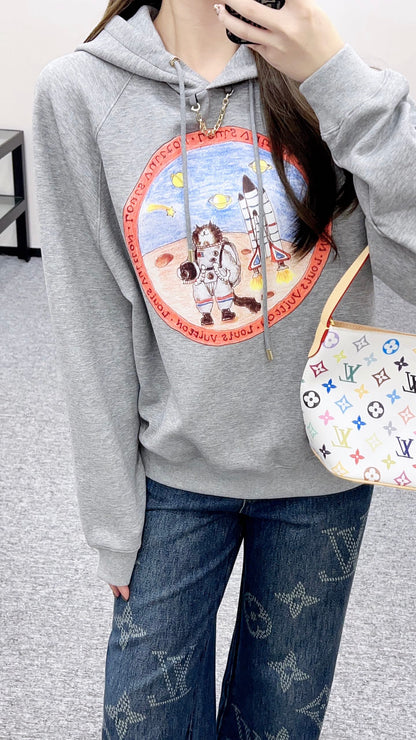 Louis 25fw printed hoodie