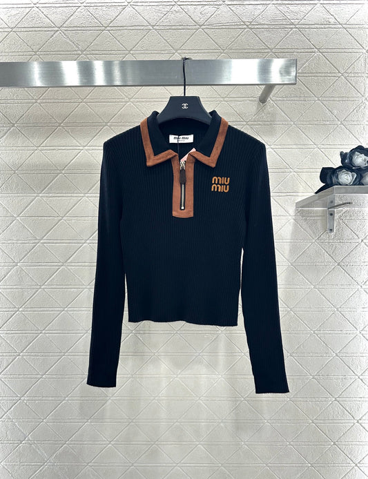 Miu 25fw knitted shirt