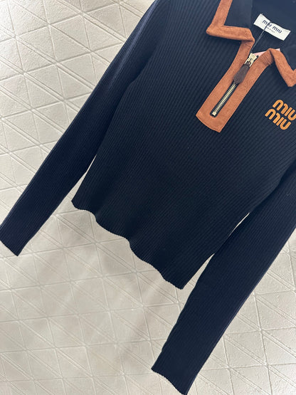Miu 25fw knitted shirt