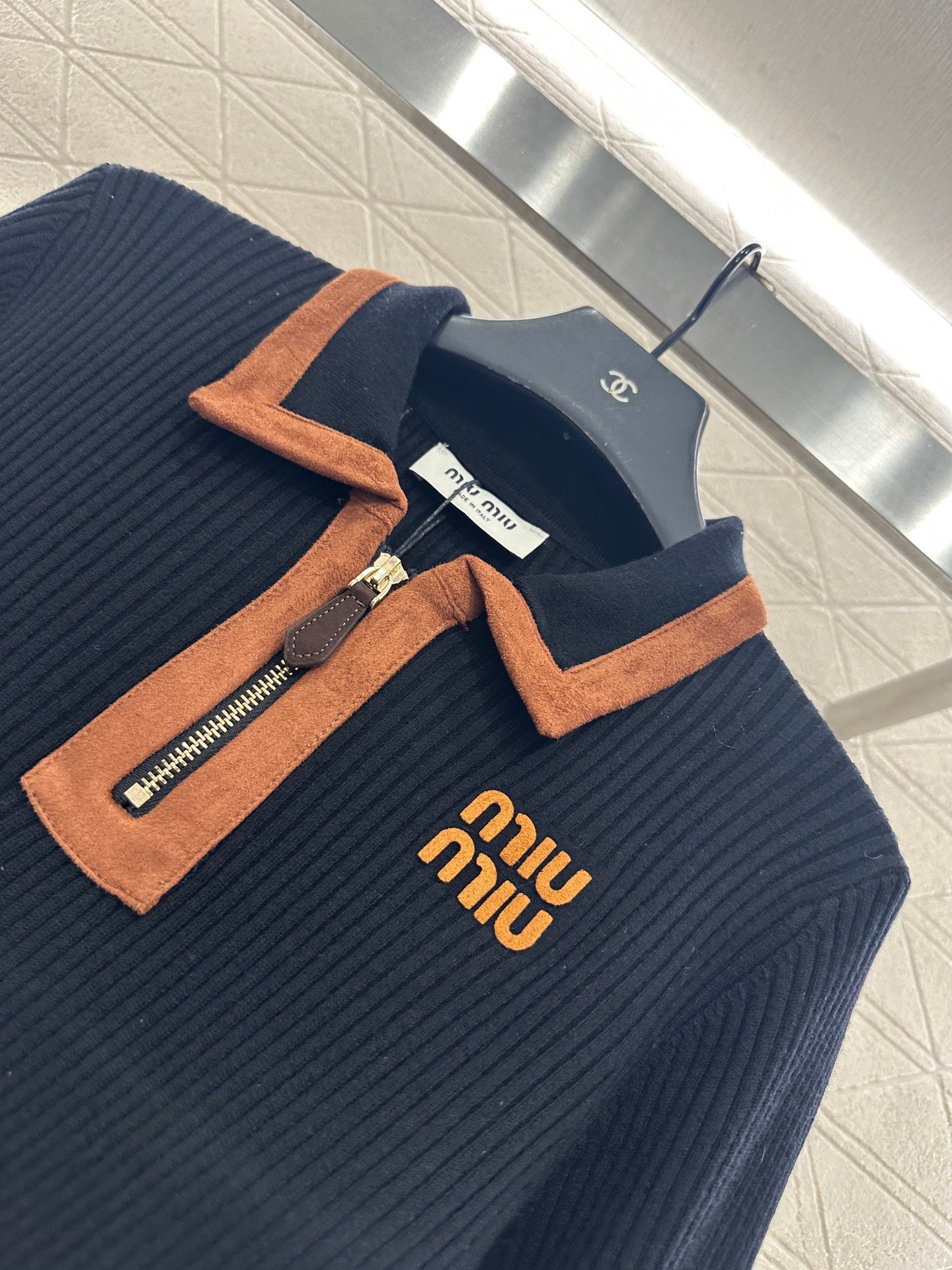 Miu 25fw knitted shirt