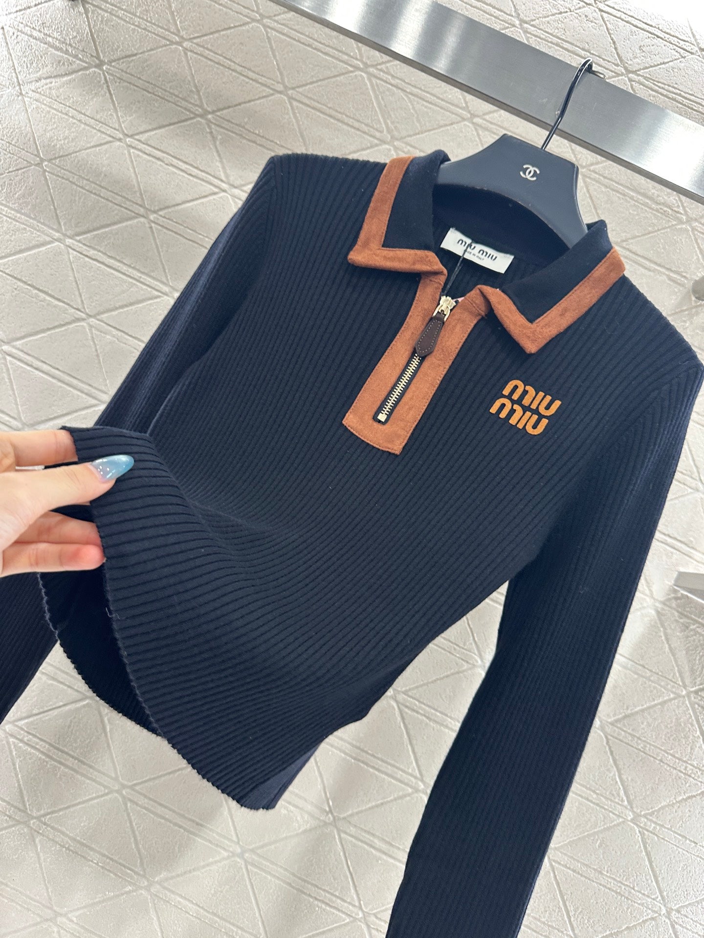 Miu 25fw knitted shirt
