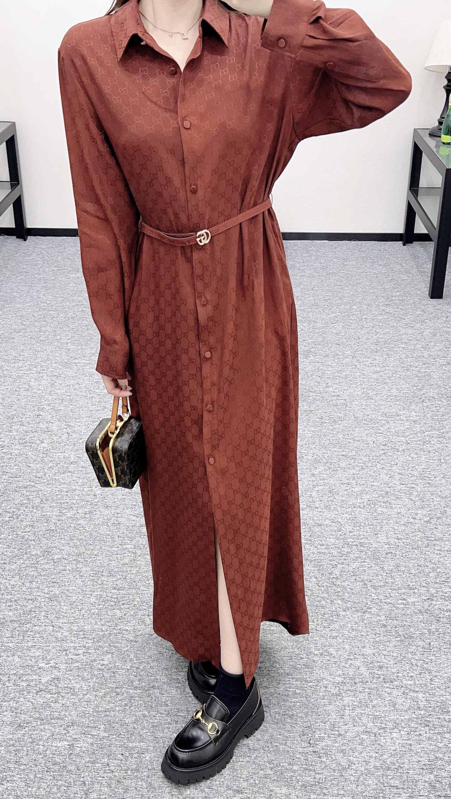 Guc 25fw jacquard dress