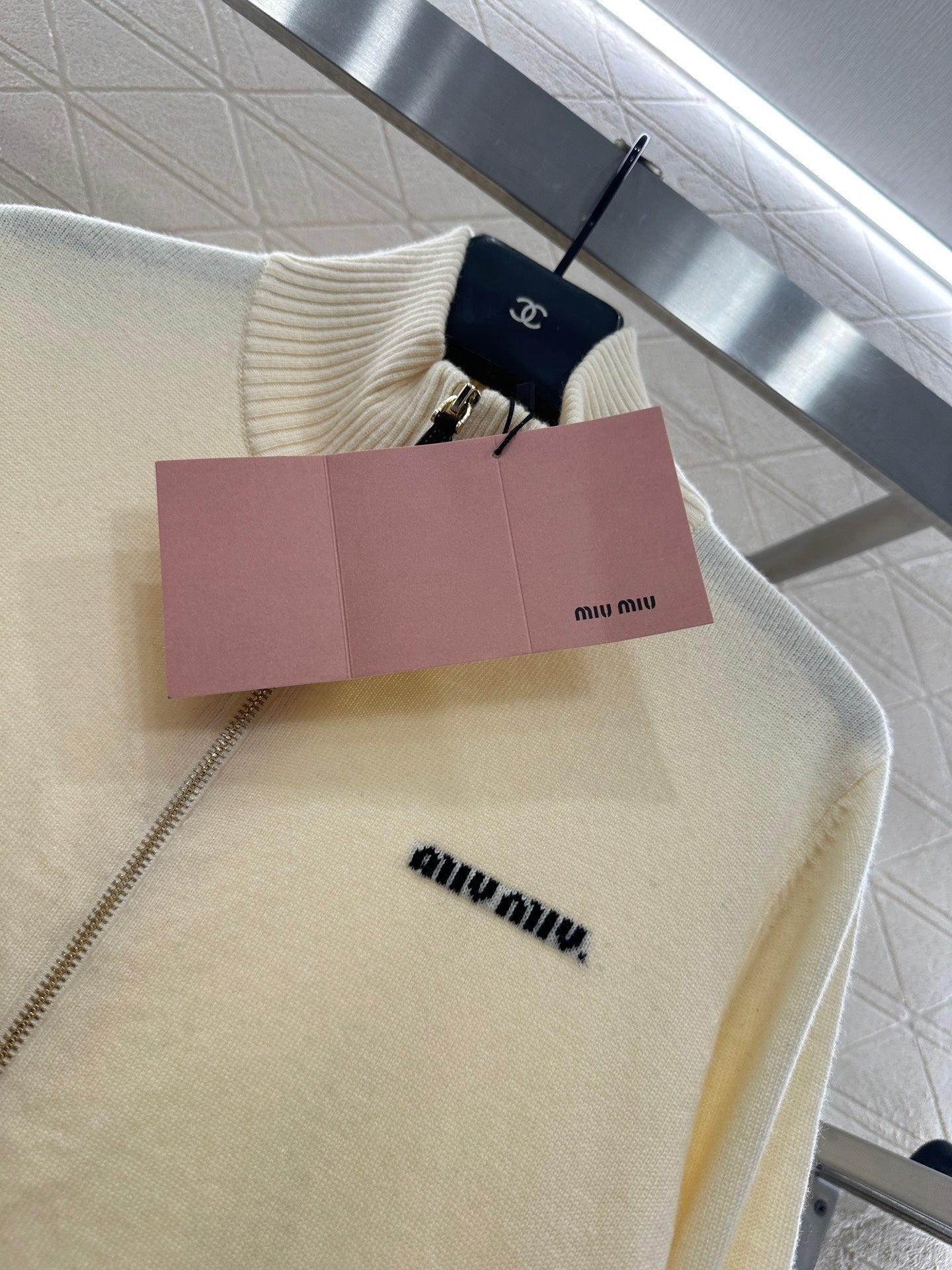 Miu 25fw knitted cardigan