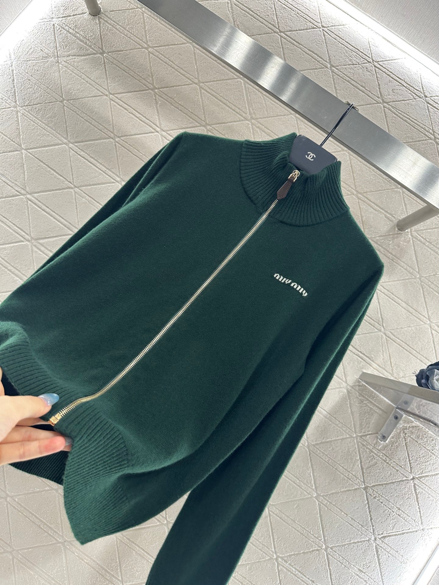 Miu 25fw knitted cardigan