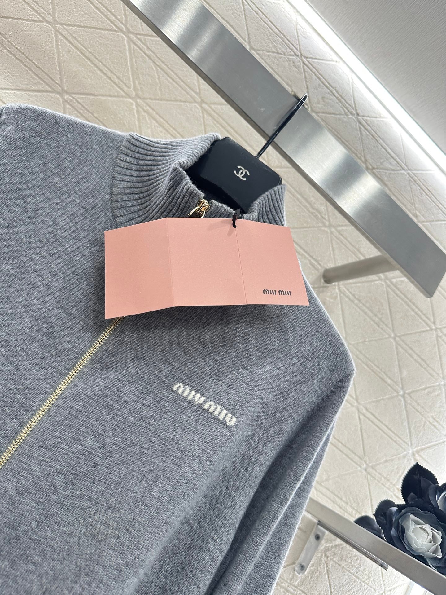 Miu 25fw knitted cardigan
