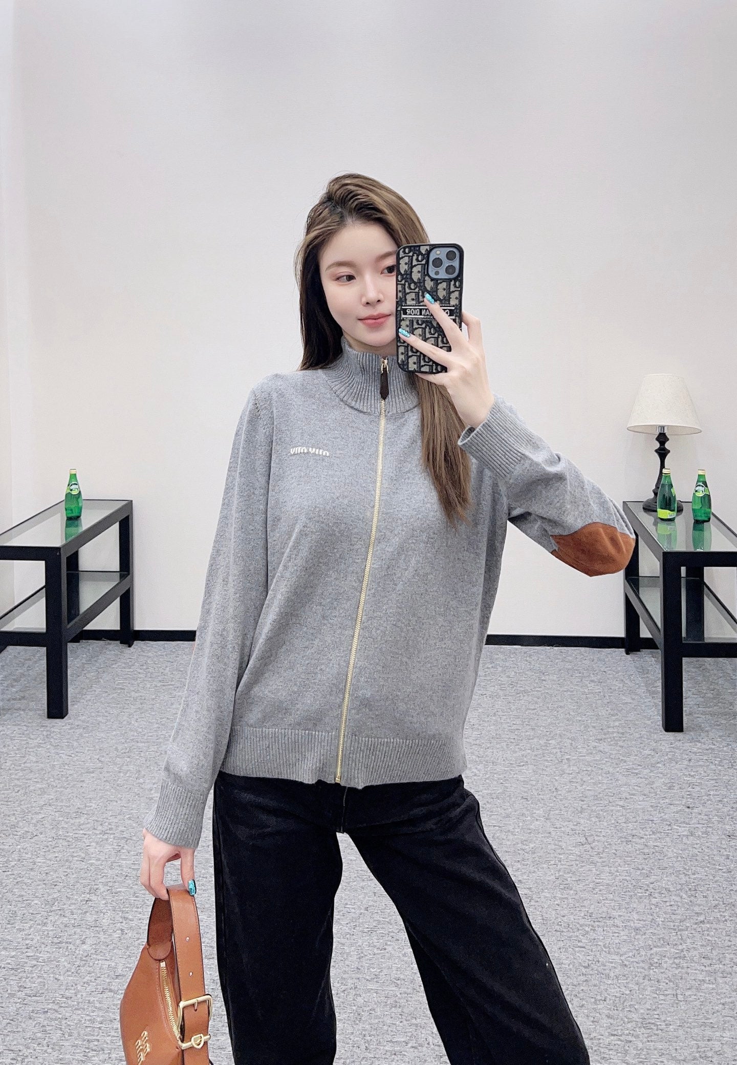 Miu 25fw knitted cardigan