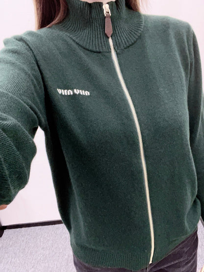 Miu 25fw knitted cardigan