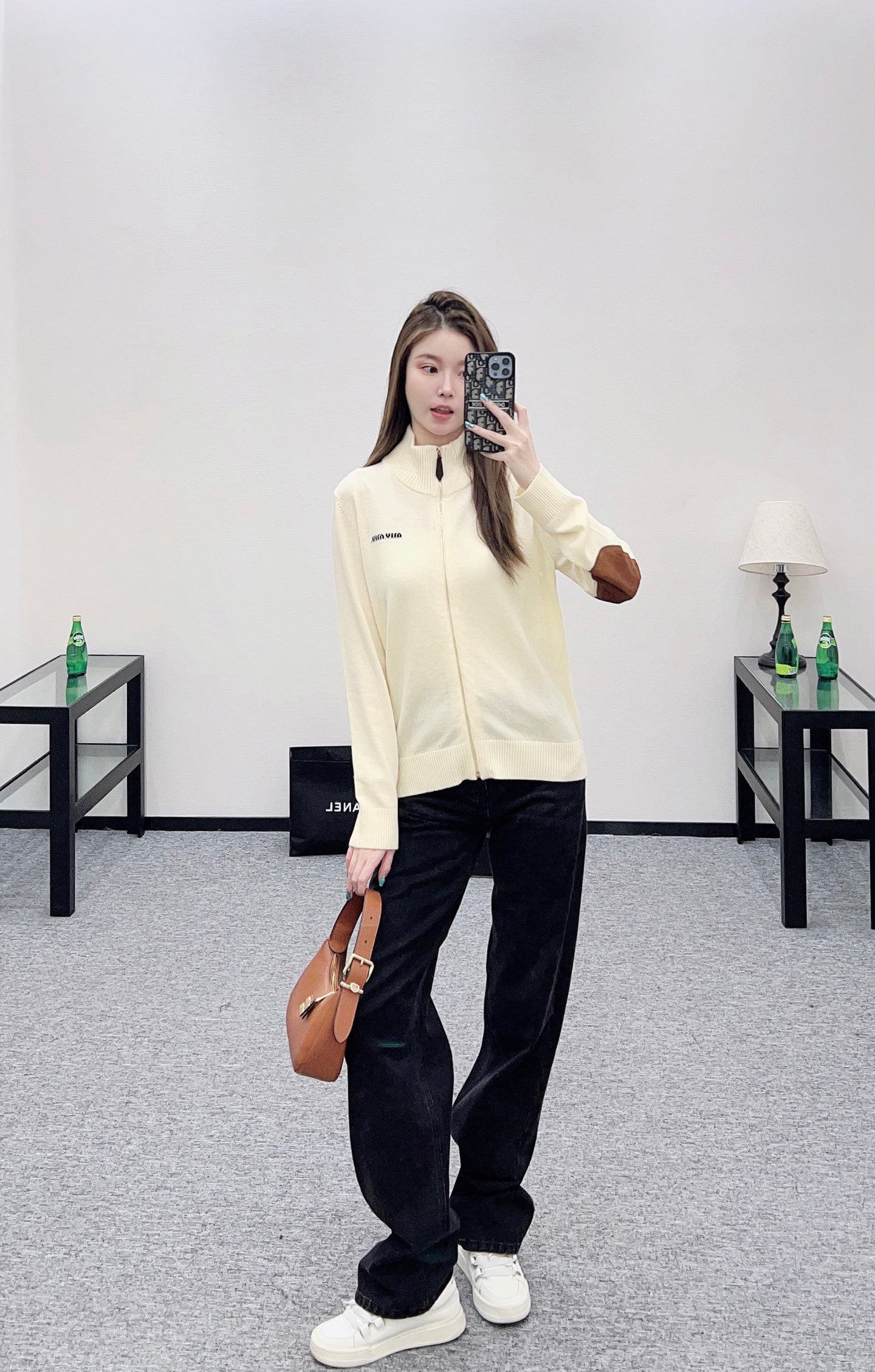 Miu 25fw knitted cardigan