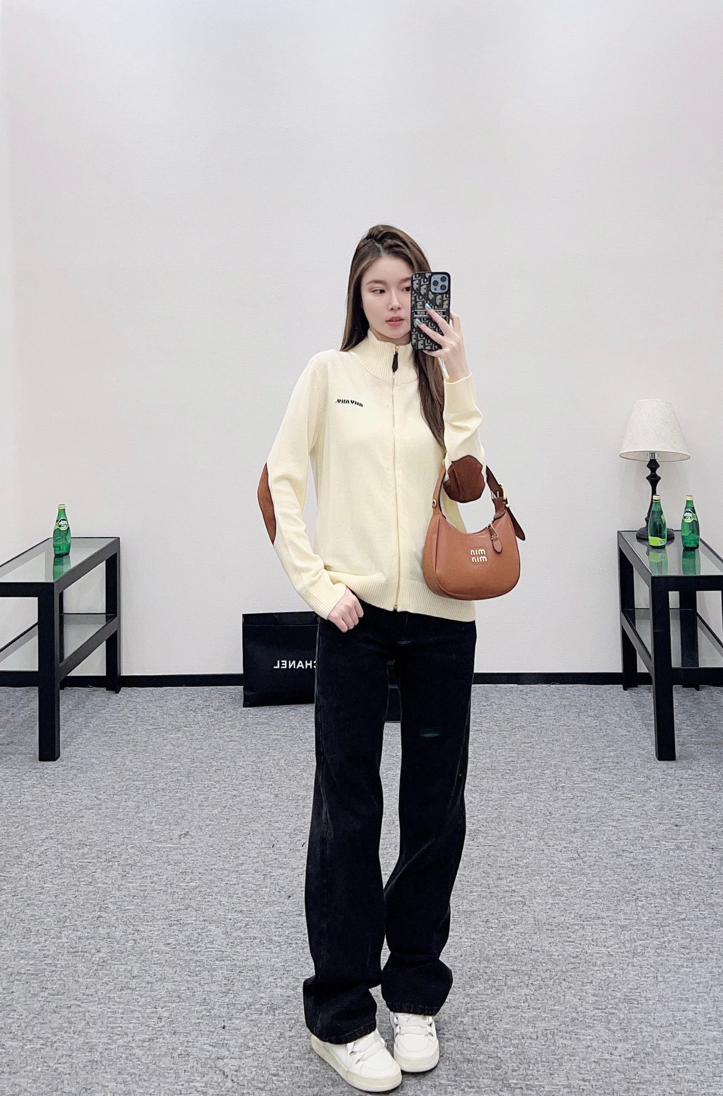 Miu 25fw knitted cardigan