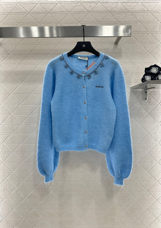 Miu 25fw knitted cardigan