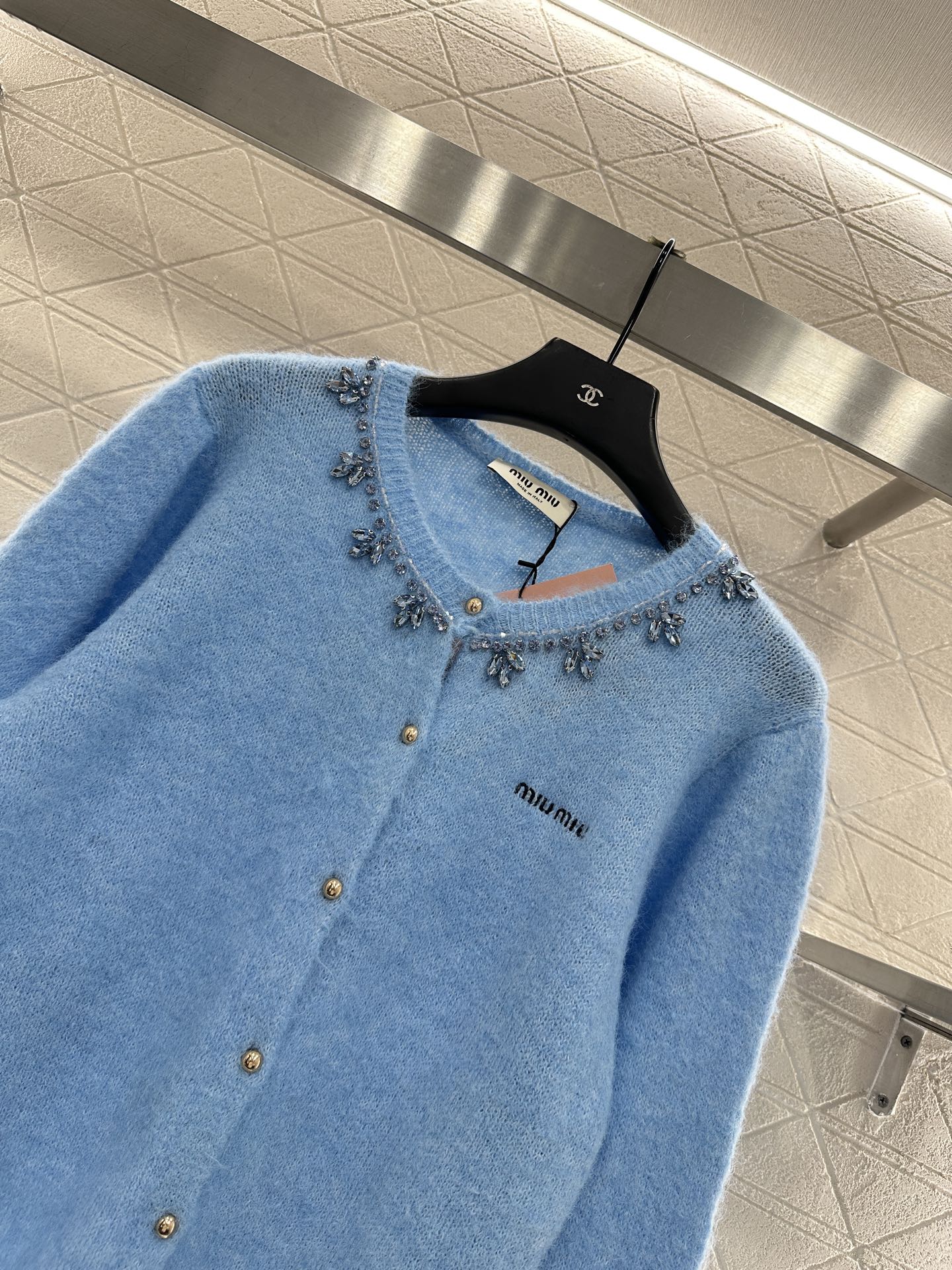 Miu 25fw knitted cardigan
