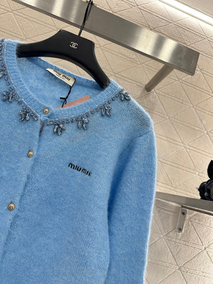 Miu 25fw knitted cardigan