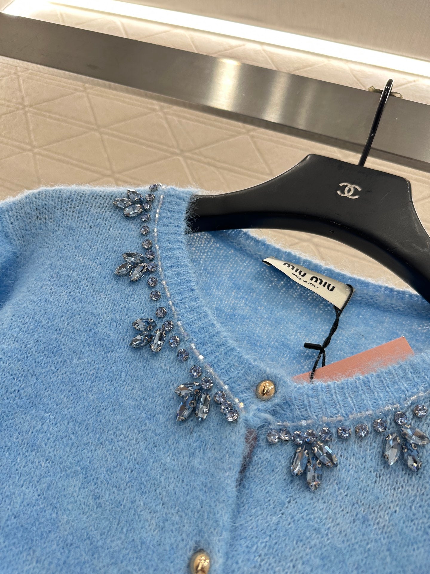 Miu 25fw knitted cardigan