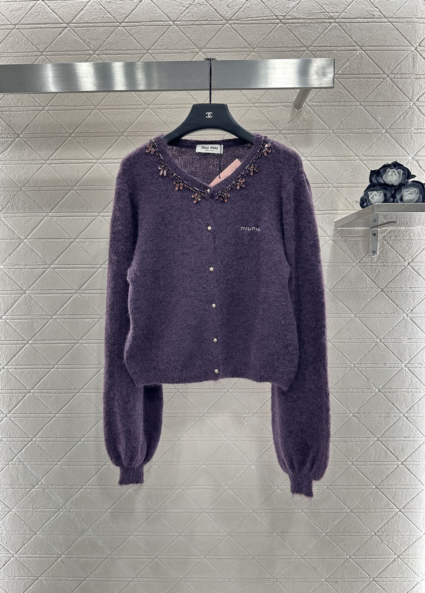Miu 25fw knitted cardigan