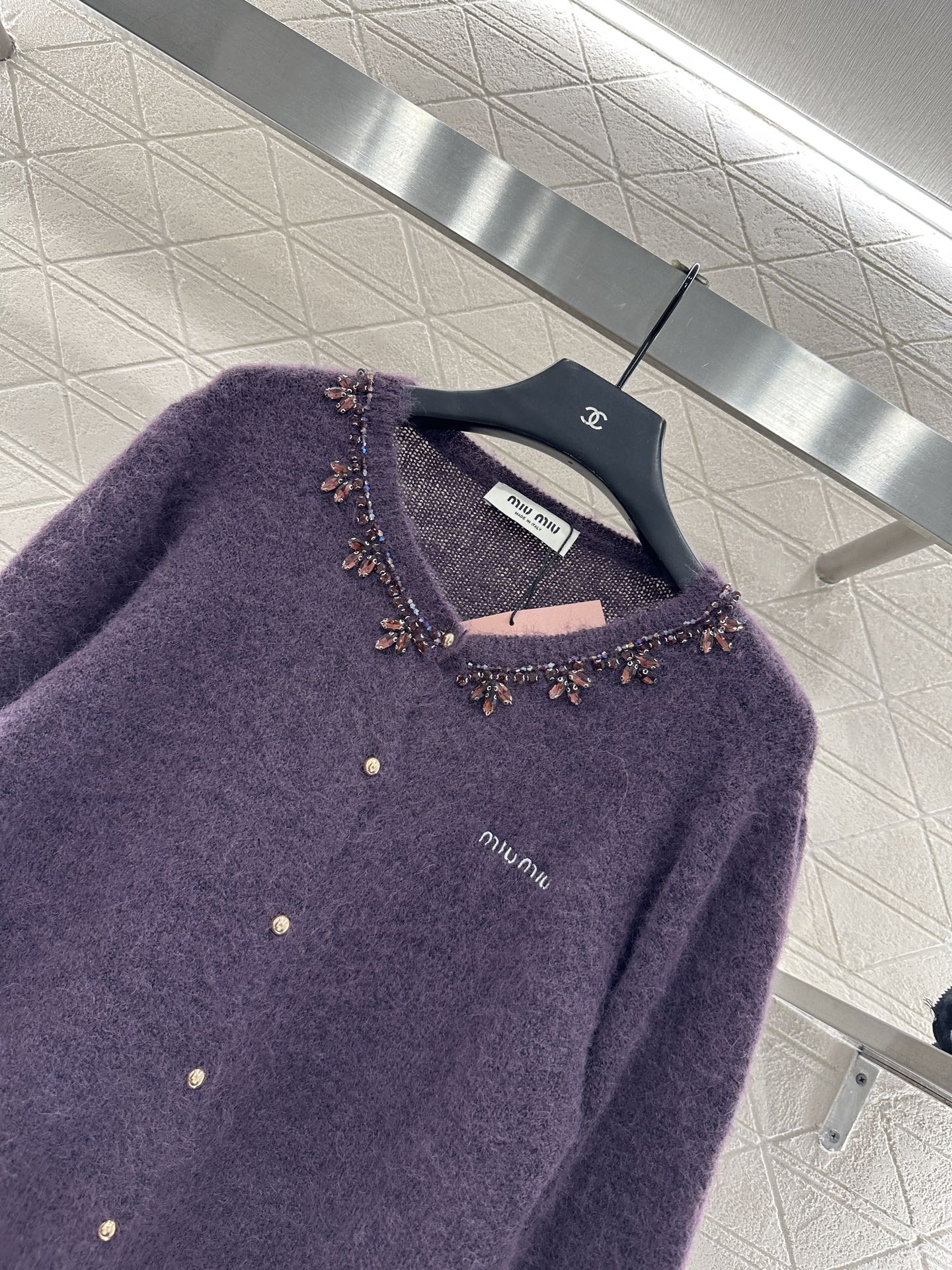 Miu 25fw knitted cardigan