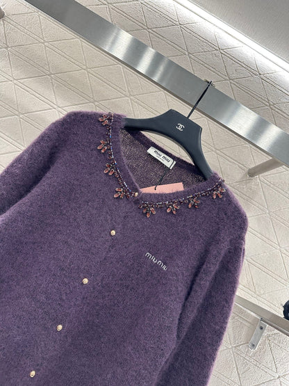 Miu 25fw knitted cardigan