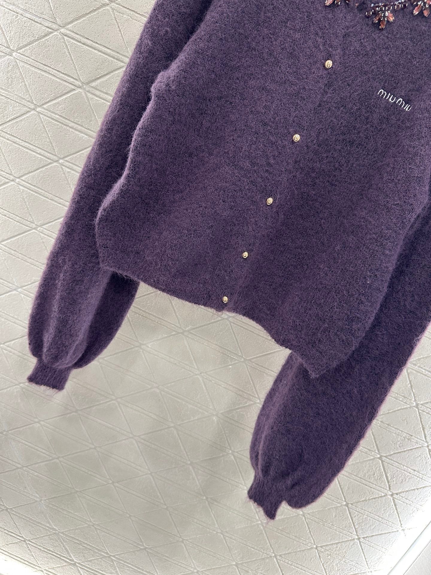 Miu 25fw knitted cardigan