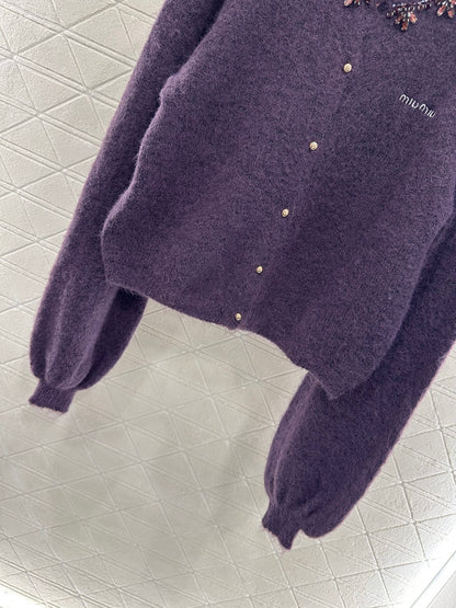 Miu 25fw knitted cardigan