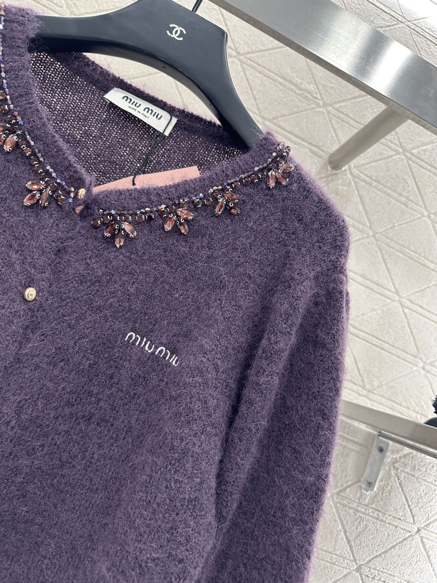 Miu 25fw knitted cardigan