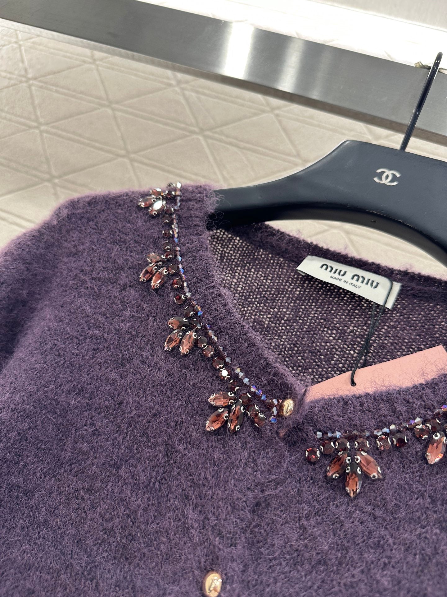 Miu 25fw knitted cardigan