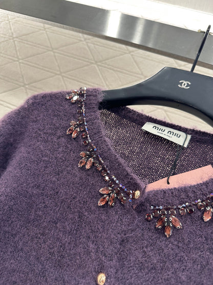 Miu 25fw knitted cardigan
