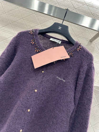 Miu 25fw knitted cardigan