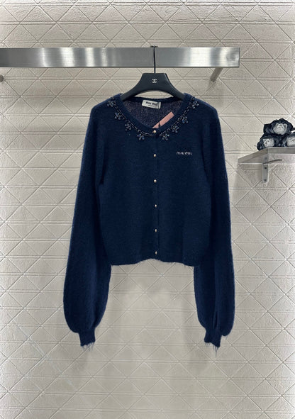Miu 25fw knitted cardigan