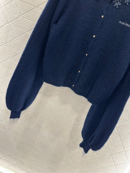 Miu 25fw knitted cardigan