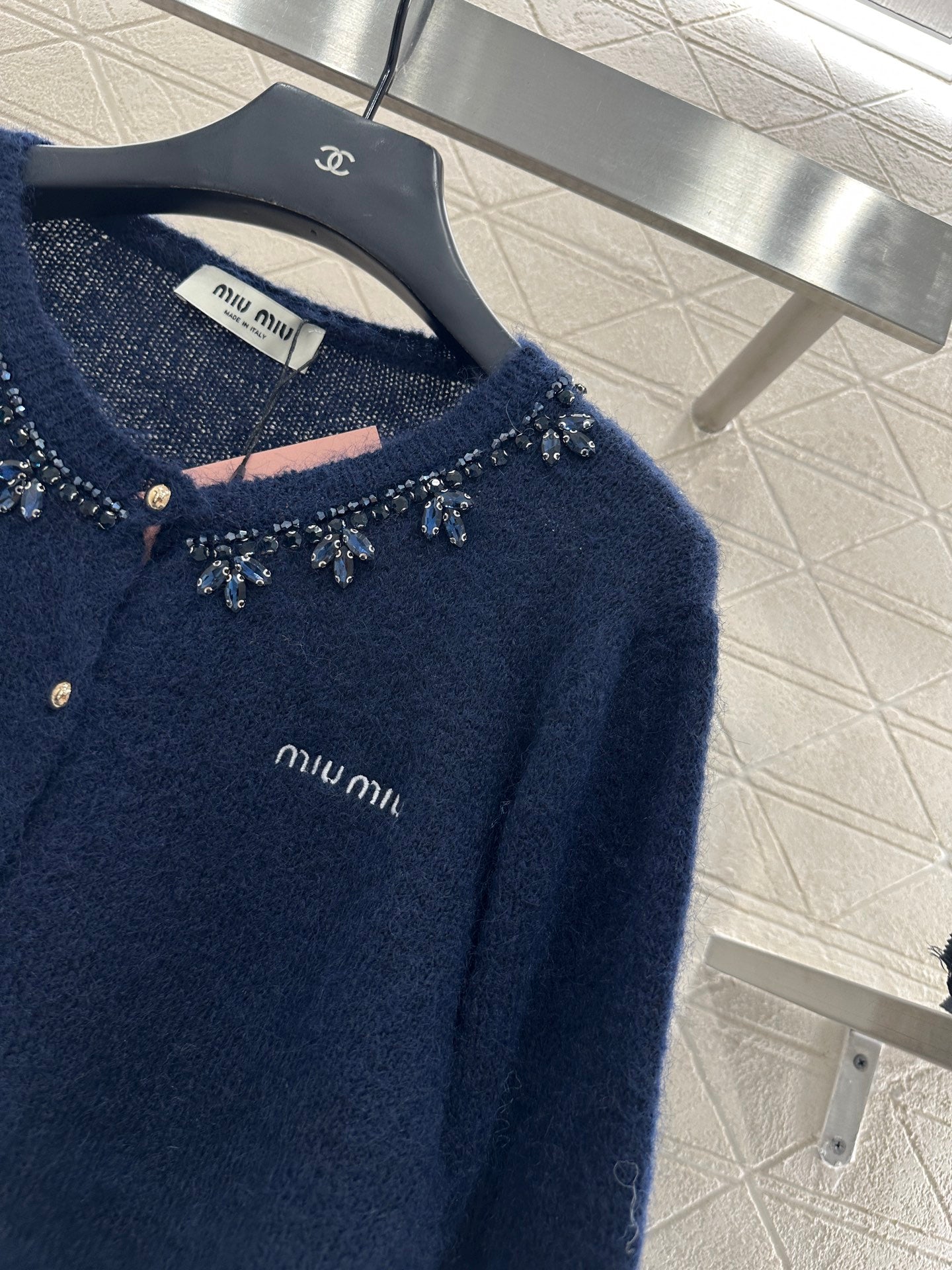 Miu 25fw knitted cardigan