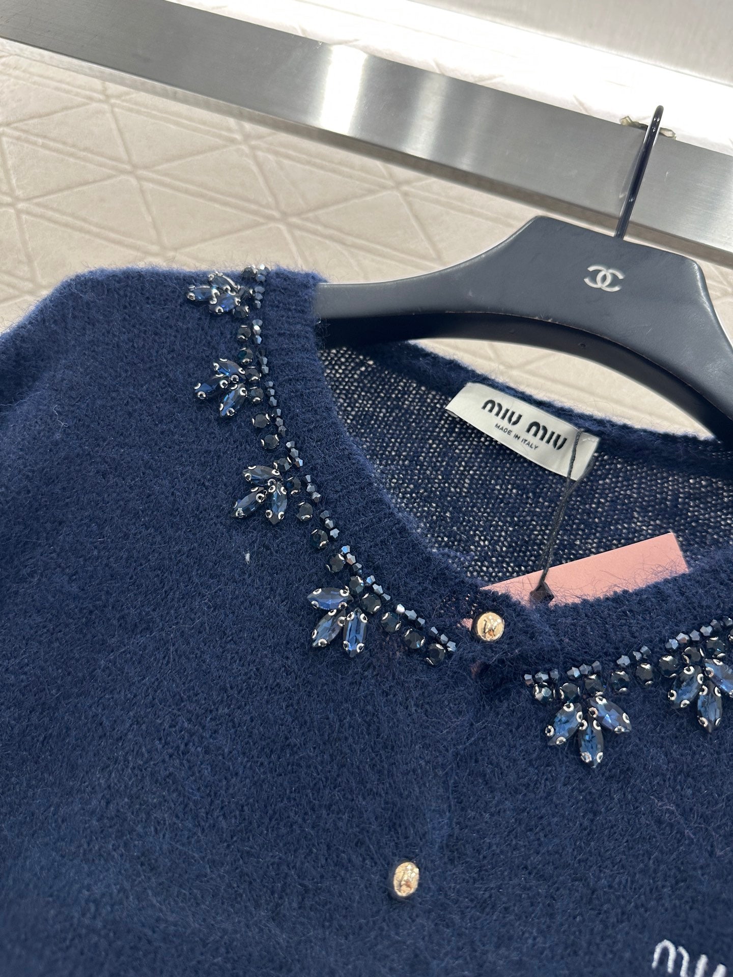 Miu 25fw knitted cardigan