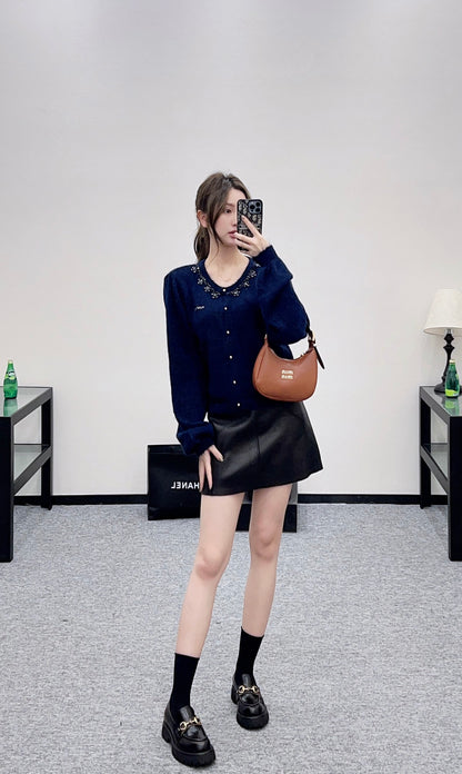 Miu 25fw knitted cardigan