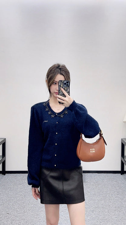 Miu 25fw knitted cardigan