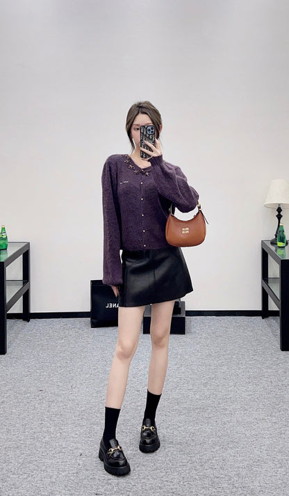 Miu 25fw knitted cardigan