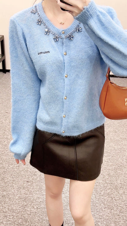Miu 25fw knitted cardigan