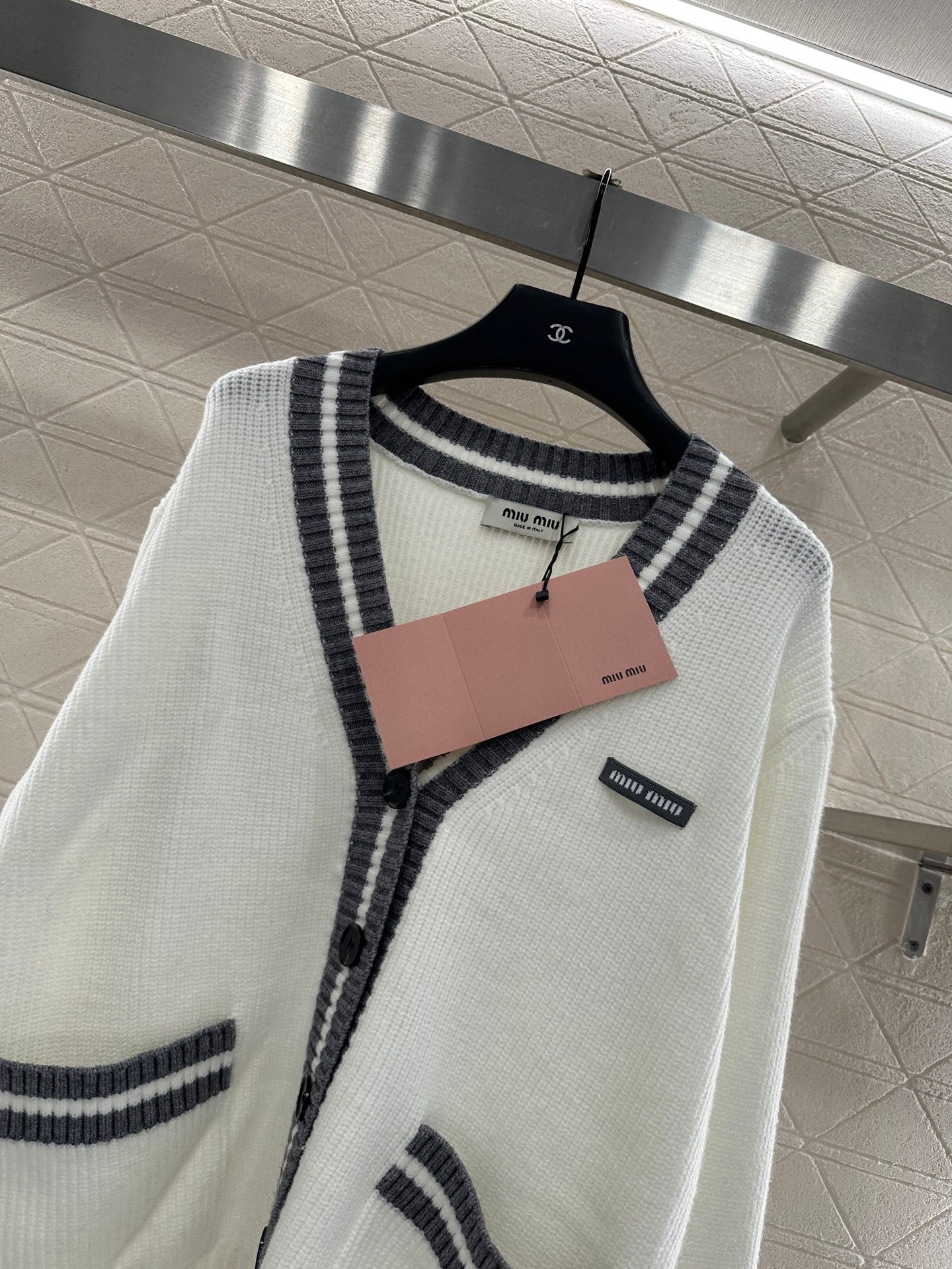 Miu 25fw knitted cardigan