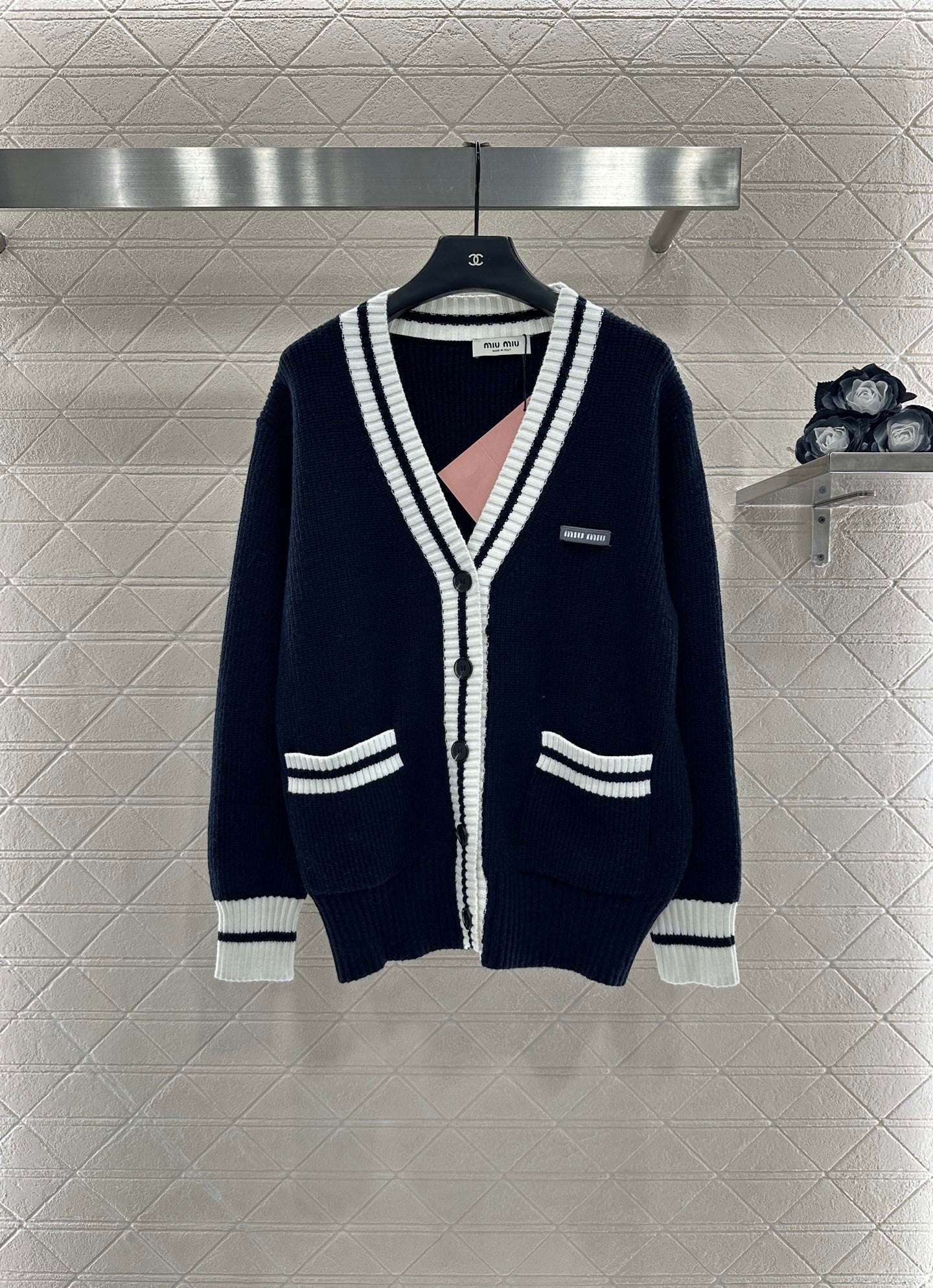 Miu 25fw knitted cardigan