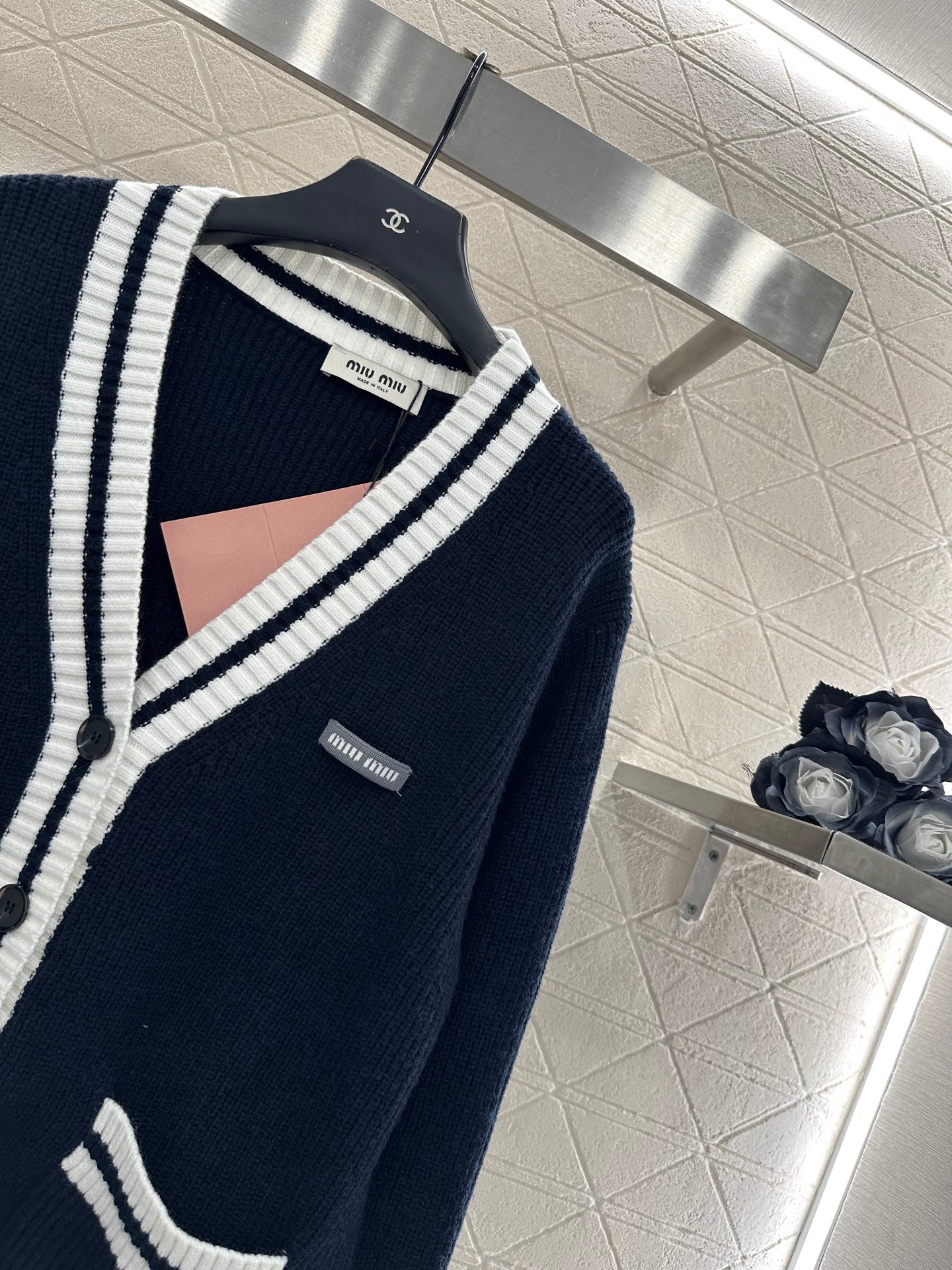 Miu 25fw knitted cardigan