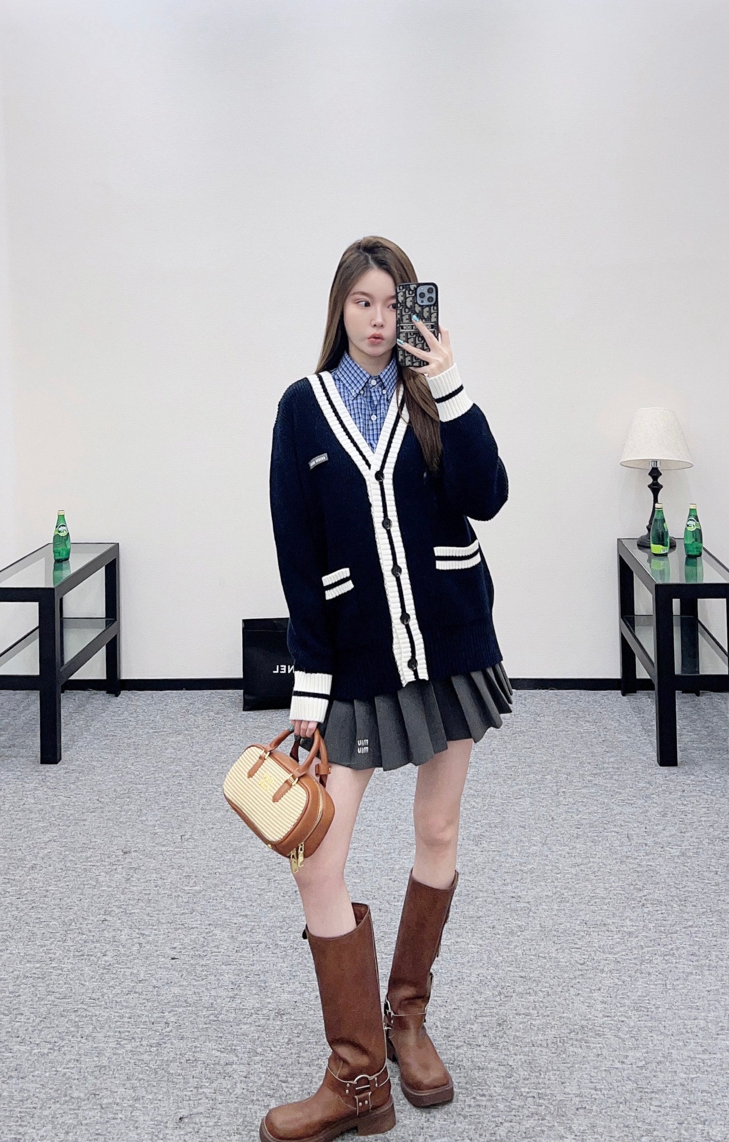 Miu 25fw knitted cardigan