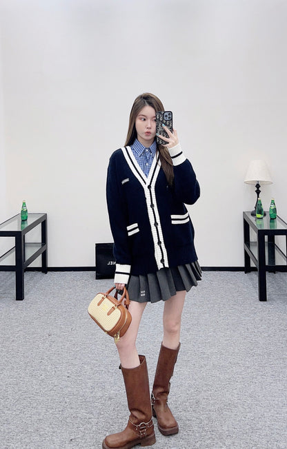 Miu 25fw knitted cardigan