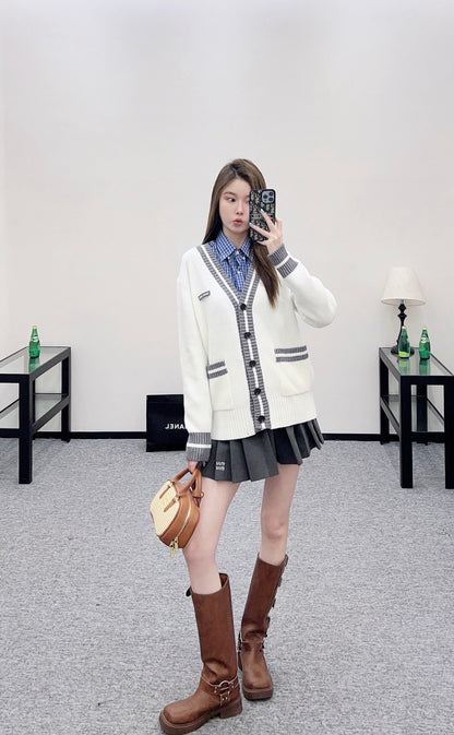 Miu 25fw knitted cardigan